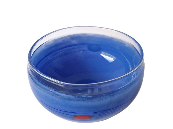 Johansfors - Blue "Lagun" Bowl - Signed – Glass (photo 3 of 7)