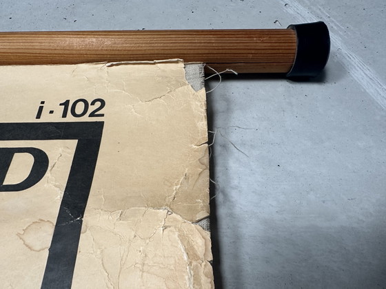 Image 1 of XXL vintage linen school chart 'periodic table of the elements'