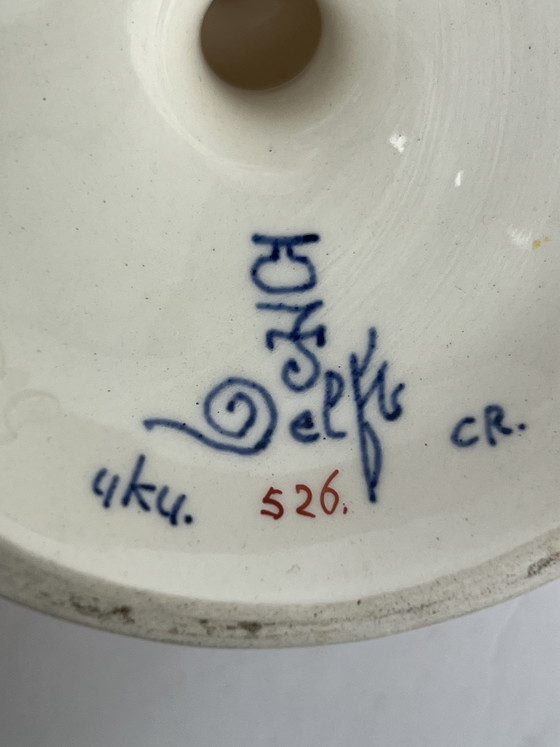 Image 1 of Chandelier en porcelaine de Delft avec anneau