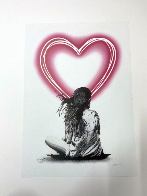 ALESSIO B - Dream's Neon - Gerahmte Künstlerlithografie