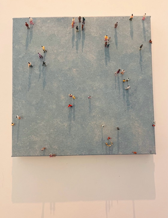 Painting: 'meeting place' – Paintings & Drawings, Cotton (photo 3 of 10)