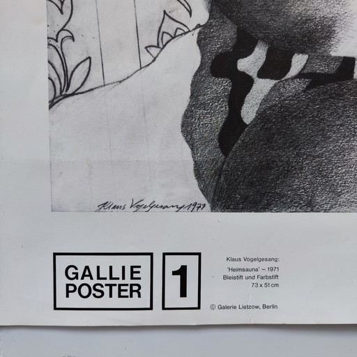 Klaus Vogelsang - Sauna domestica - Poster vintage
