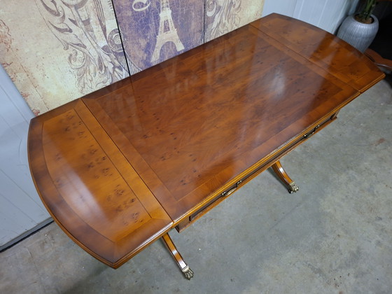 Image 1 of Classic Helden drop-leaf side table, coffee table, sidetable, ladies' desk, dimensions: 85/133x60m and 75cm high.