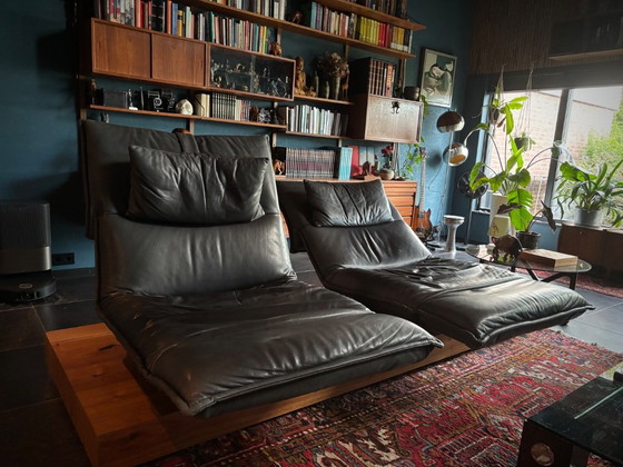 Sofá reclinable de piel Koinor EDIT 2 con movimiento libre. – Leather, Wood (photo 7 of 11)