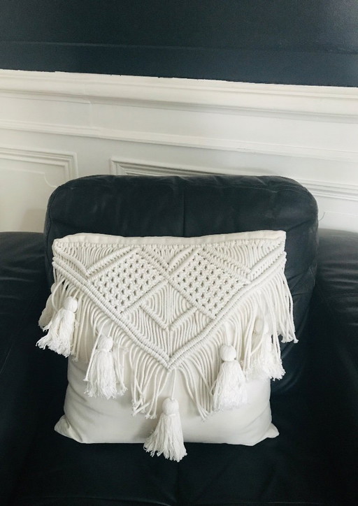 Bohemian macramé cushion
