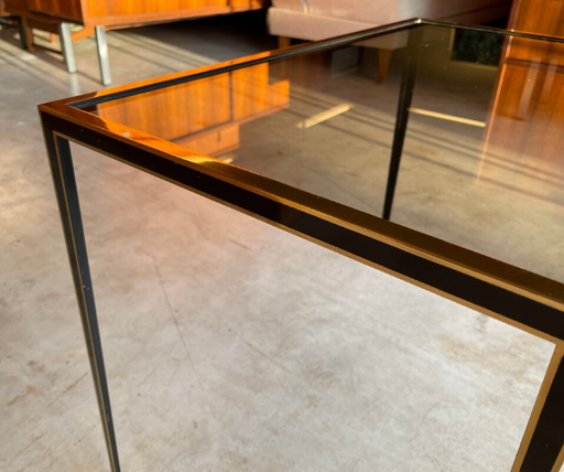 Table d'appoint noire dorée des années 60