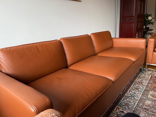 Brown Leather 2-Seater and 3-Seater Sofas
