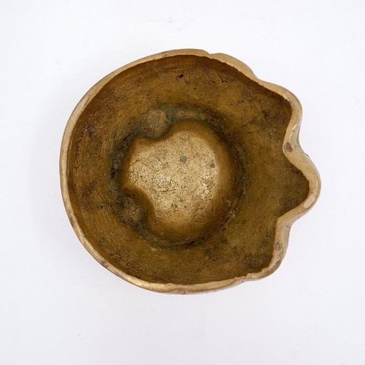 Aschenbecher in Form eines Elefantenfußes aus vergoldeter Bronze, 1970er Jahre