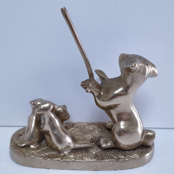 Image 1 of Pisapapeles escultural de perro de latón macizo