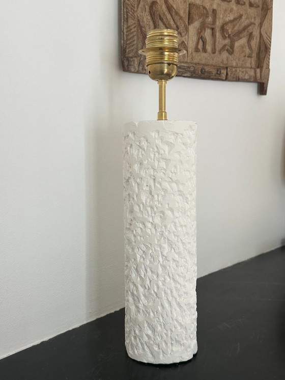 Image 1 of French contemporary plaster lamp, "Colonna" by Renzo Maar