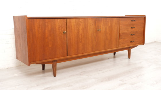 Image 1 of Vintage Dressoir | Zwarte Greepjes | 220 Cm | 1960S