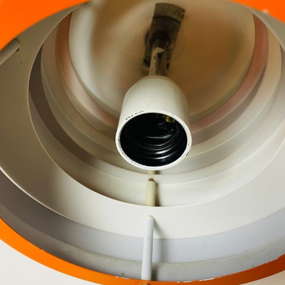 Image 1 of Grote oranje metalen eetkamerlamp in Space Age Scandinavische moderne stijl, jaren 70.