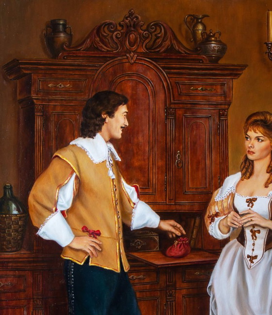 Original Oil Painting Cardinal's Money - Based on A. Dumas's "The Three Musketeers" – Paintings & Drawings (photo 4 of 7)