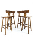 4x vintage brutalist bar stools '70
