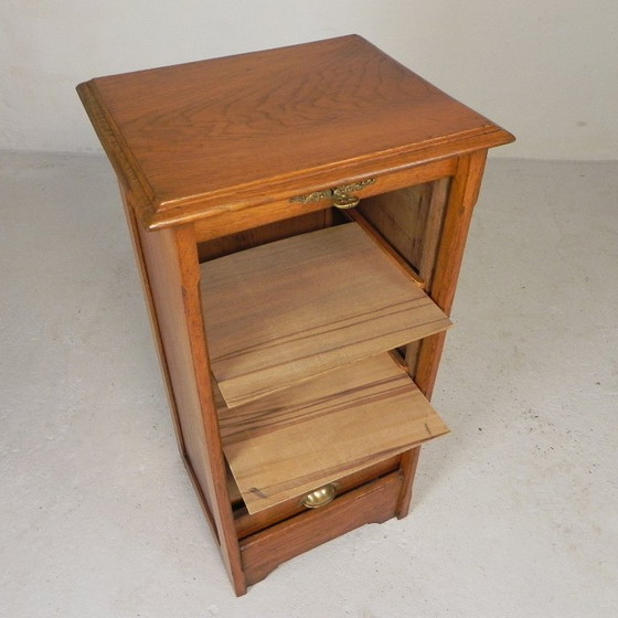 Image 1 of Eiken rolluikkast met 1 luik, 90 cm hoog, jaren 30