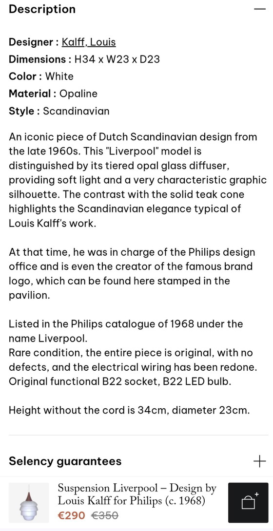 Image 1 of Louis Kalff Philips Pendant Lamp: Liverpool