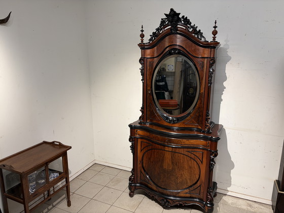 Image 1 of Willem III Mahagoni-Bonheur mit abgeschrägtem Spiegel