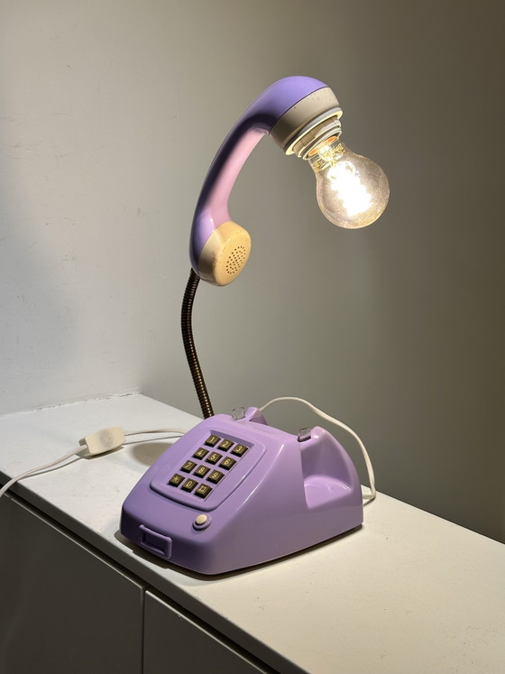Image 1 of Vintage Telephone Lamp Lilac
