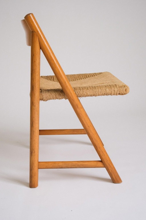 8 sedie in legno e corda