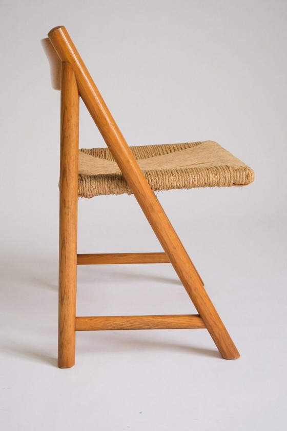 Image 1 of 8x Hout en koord stoelen