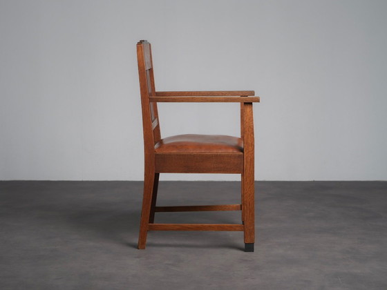 Paire de fauteuils Art déco de l'école d'Amsterdam, Pays-Bas, années 1930 – Chaises de salle à manger, Wood (photo 4 of 9)