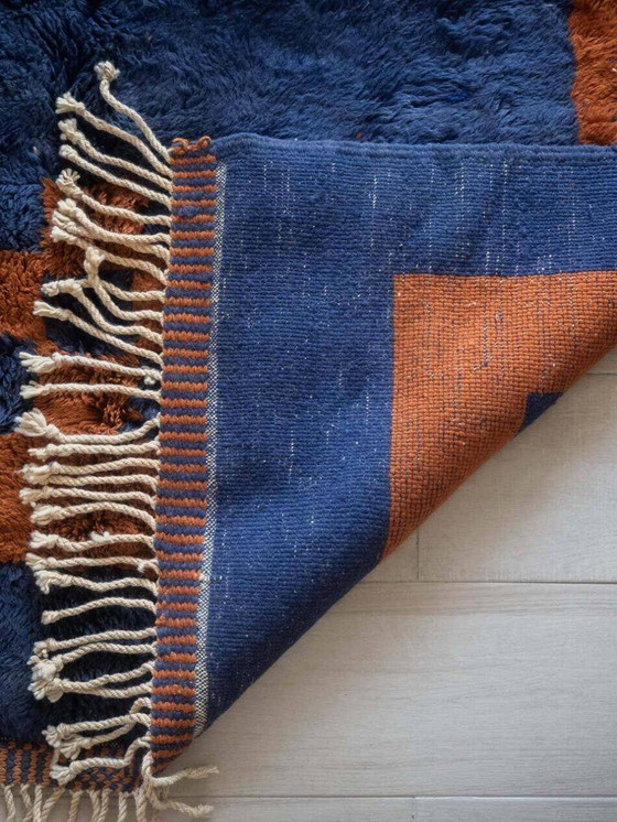 Grande tappeto arancione e blu 320/270cm Fatto a mano (ATLAS) – Tappeti, Wool (photo 3 of 6)