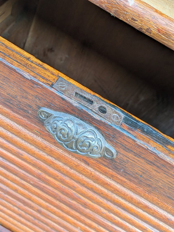 Image 1 of Mobile antico francese in rovere con doppia anta a serrandina - Armadio per archivio notarile (circa 1920)