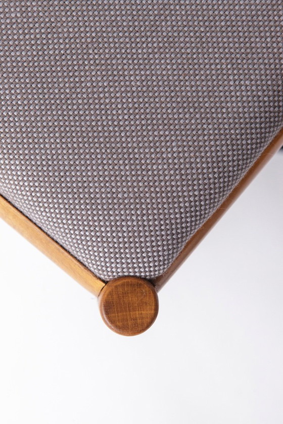 Image 1 of Set of 4 Vintage German Dining Chairs, 1960s, Beechwood Frame, Newly Upholstered in Light Blue Fabric, Mid-Century Modern