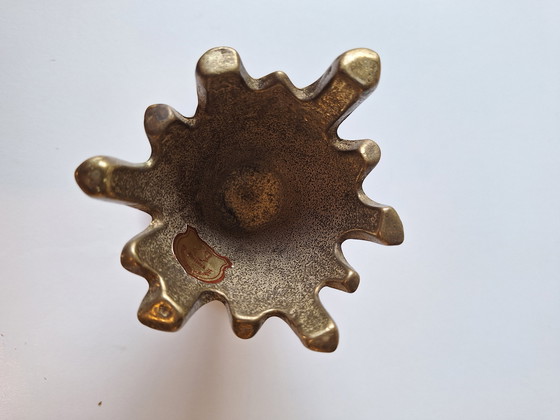 Image 1 of Vintage Horst Dalbeck messing kandelaar – brutalistisch ontwerp