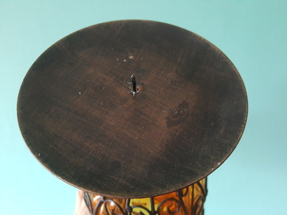 Image 1 of Amazing 60s one-of-a-kind brutalist hand-blown Murano/Venetian candlestick