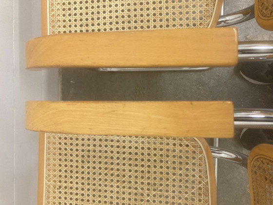 3 X Vintage Cesca Breuer – Merk onbekend, Eetkamerstoelen, Wood, Rattan (photo 9 of 17)