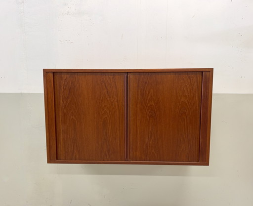 Armoire à portes tambour en teck par Kai Kristiansen pour Feldballes