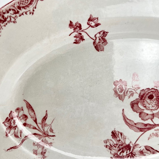 Image 1 of Piatto ovale "Fontange" Sarreguemines, rosso