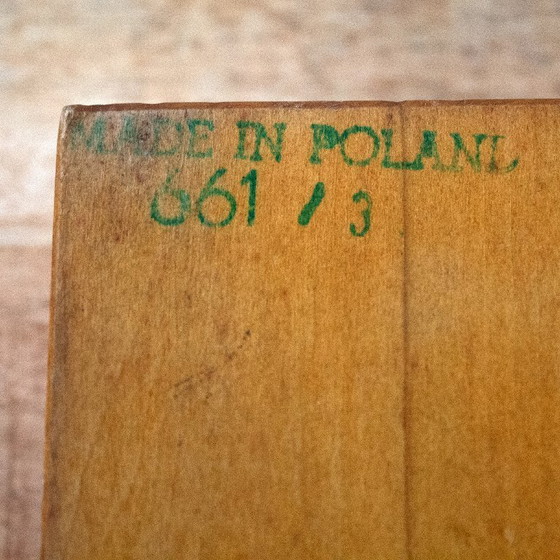 Image 1 of Boîte en bois de style art populaire polonais, à motifs floraux et de cœurs