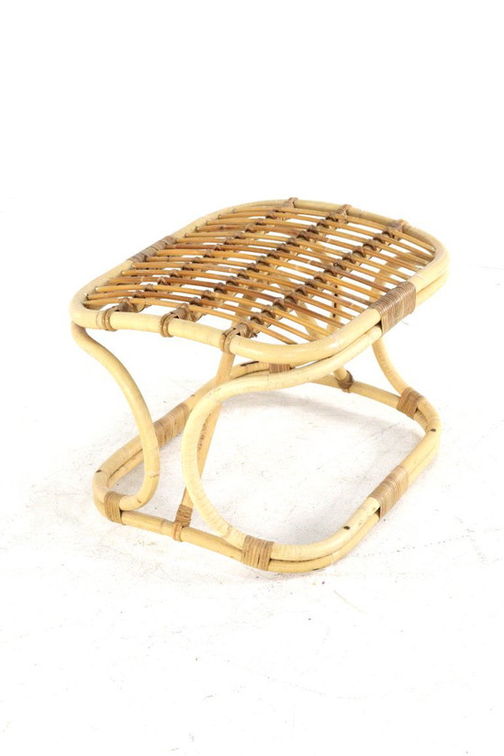 Poggiapiedi e pouf vintage in rattan (photo 8 of 11)