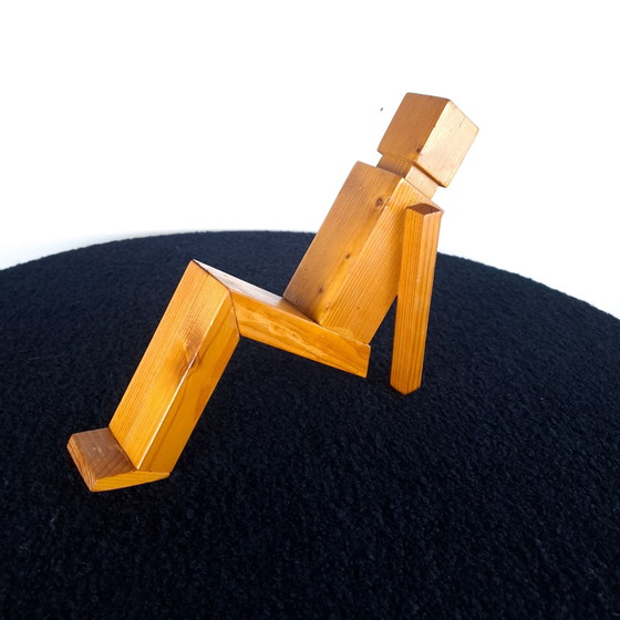 Figura geometrica minimalista vintage in legno di pino, Sculture, Marrone (foto 6 di 14)