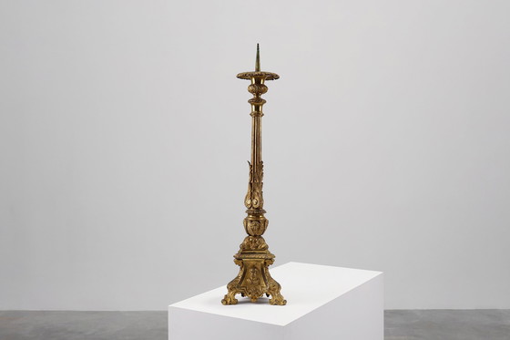 Image 1 of Grande portacandele da chiesa in bronzo e rame del XVIII secolo, Francia