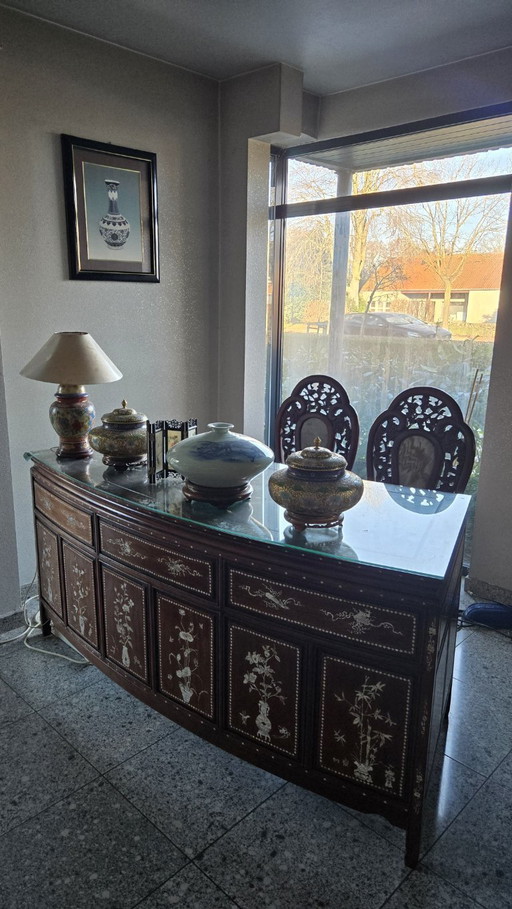 Chinese bureaus – massief palissander (rosewood) – per stuk of als set