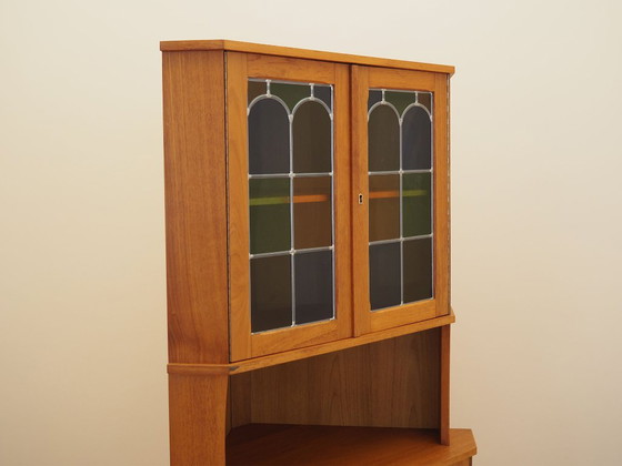 Danish Teak Corner Display Cabinet From The 1960s With Leaded Glass Doors – Wood (photo 7 of 15)