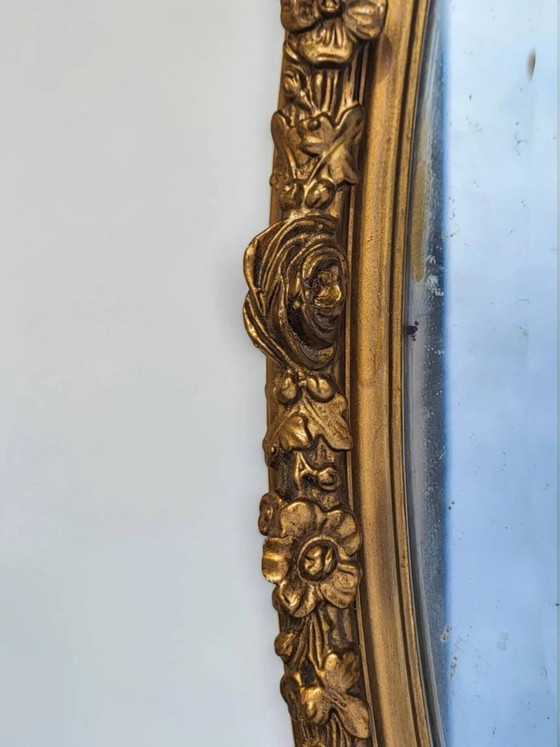 Oval mirror in gilded wood, Louis XVI style (photo 3 of 12)