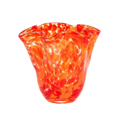 Orange glass vase, Danish design, 1970s, made in Denmark