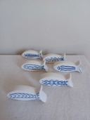 6 poggiacoltelli in porcellana a forma di pesce - Movitex - decorazione da parete
