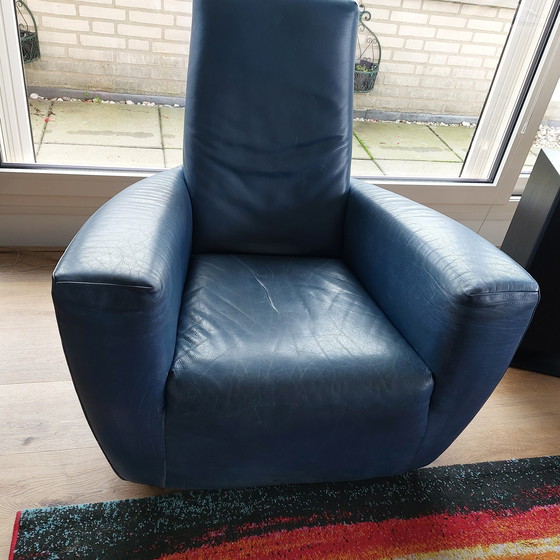 Image 1 of Fauteuil Longa - Gerard van den Berg Label Blauw Leer