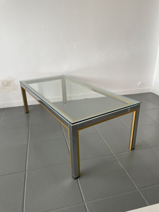 Image 1 of Romeo Rega coffee table in chrome and gold, Italy, 1970s