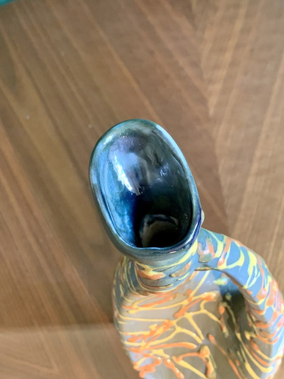 Sculptural Italian Ceramic Pitcher Vase — For Antoniazzi, C. 1950 (Impeccable Condition) (photo 7 of 15)