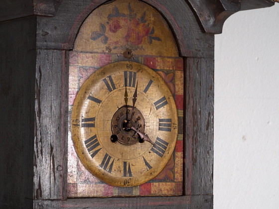 Orologio a pendolo antico in pino dipinto – Europa Centrale, circa 1850 – Iron (photo 24 of 40)