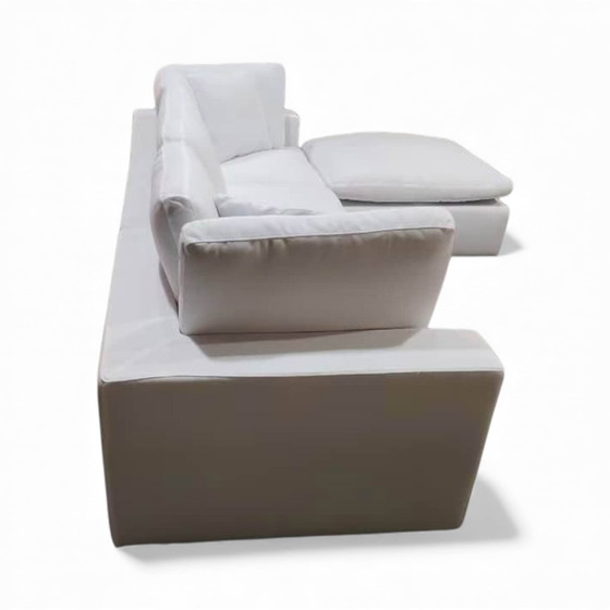 Image 1 of 3-zits hoekbank met voetenbank