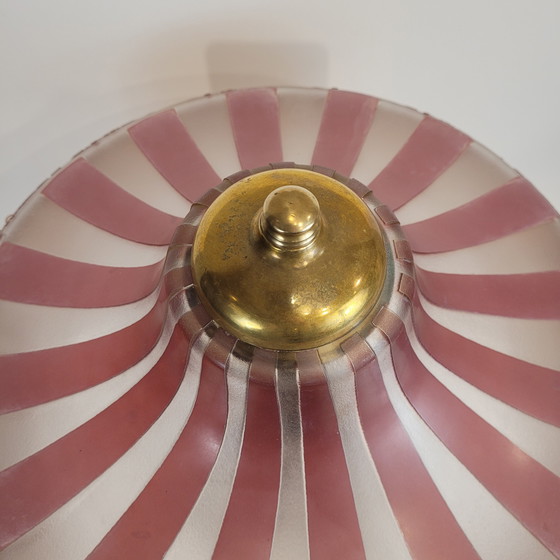 Image 1 of Lámpara De Mesa, Firmado Suberville, Art Nouveau, Vidrio Doblado Y Grabado Al Ácido, S. Xx – Francia