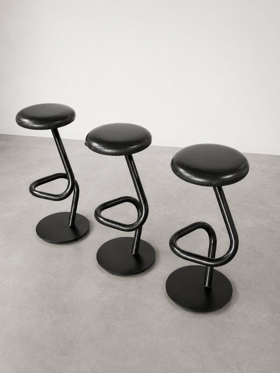 Zumsteg Swis Sgabelli da bar, set di 3 – Metallo, Pelle (photo 5 of 5)