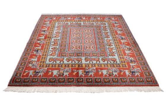 Image 1 of Original hand-knotted Indo carpet Pazyrik design wool carpet 200 x 200 cm